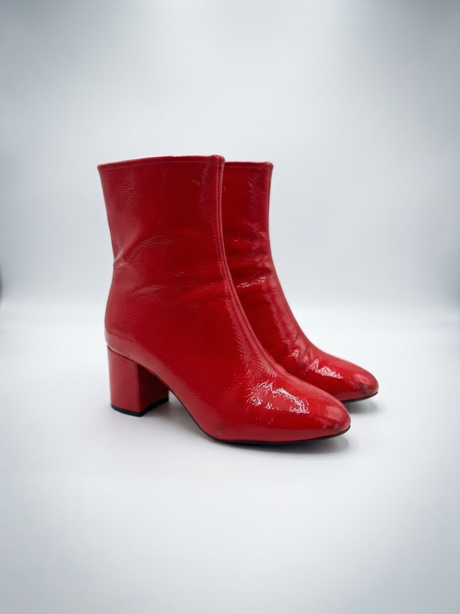 Bottines rouges vernis