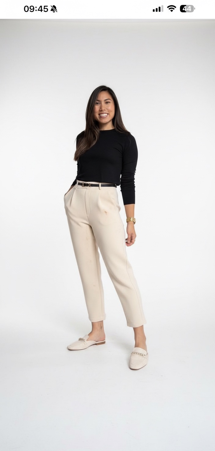 Pantalon fluide eb beige 