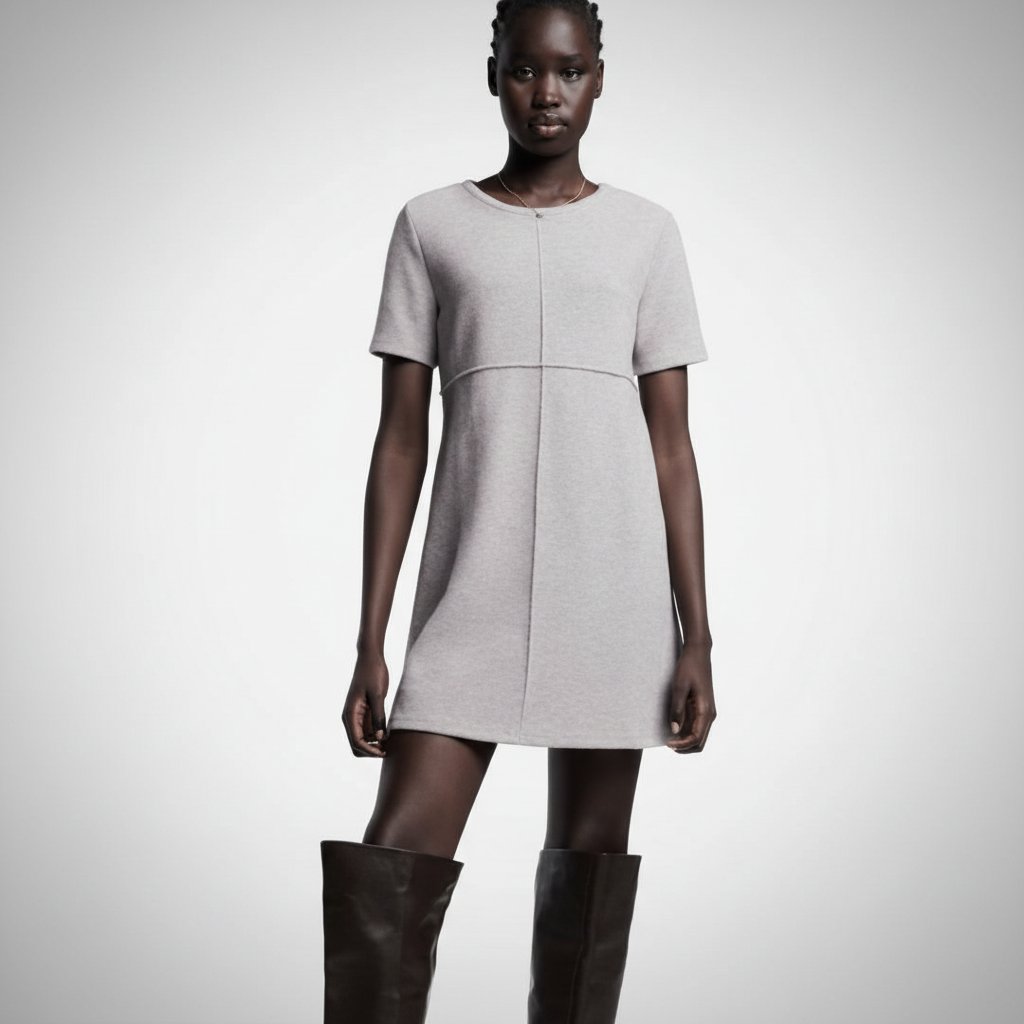 Zara Robe à manches courtes et col rond. 
