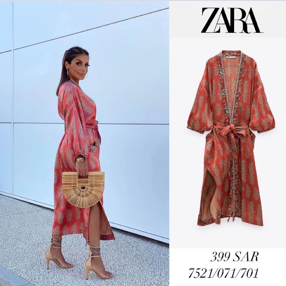 ZARA Original Orange Printed Kimono 