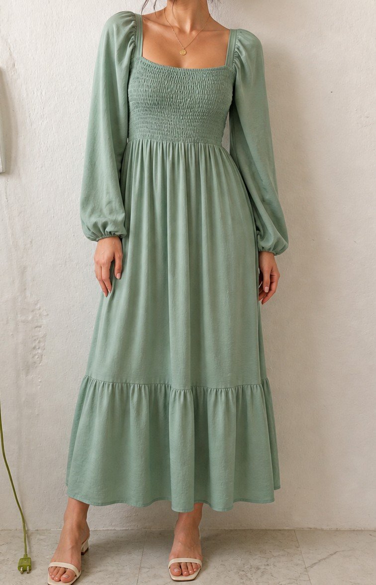 Pastal green dress