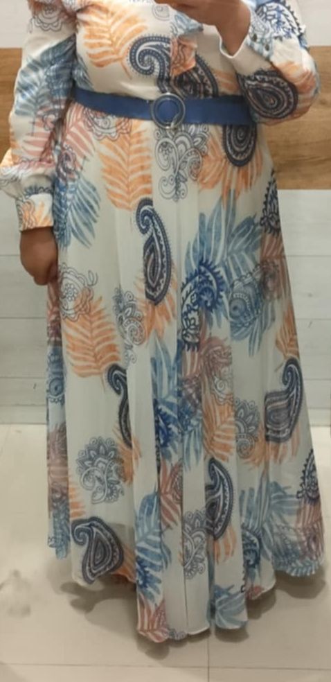 Robe mousseline grande taille taille 54 avec ceinture