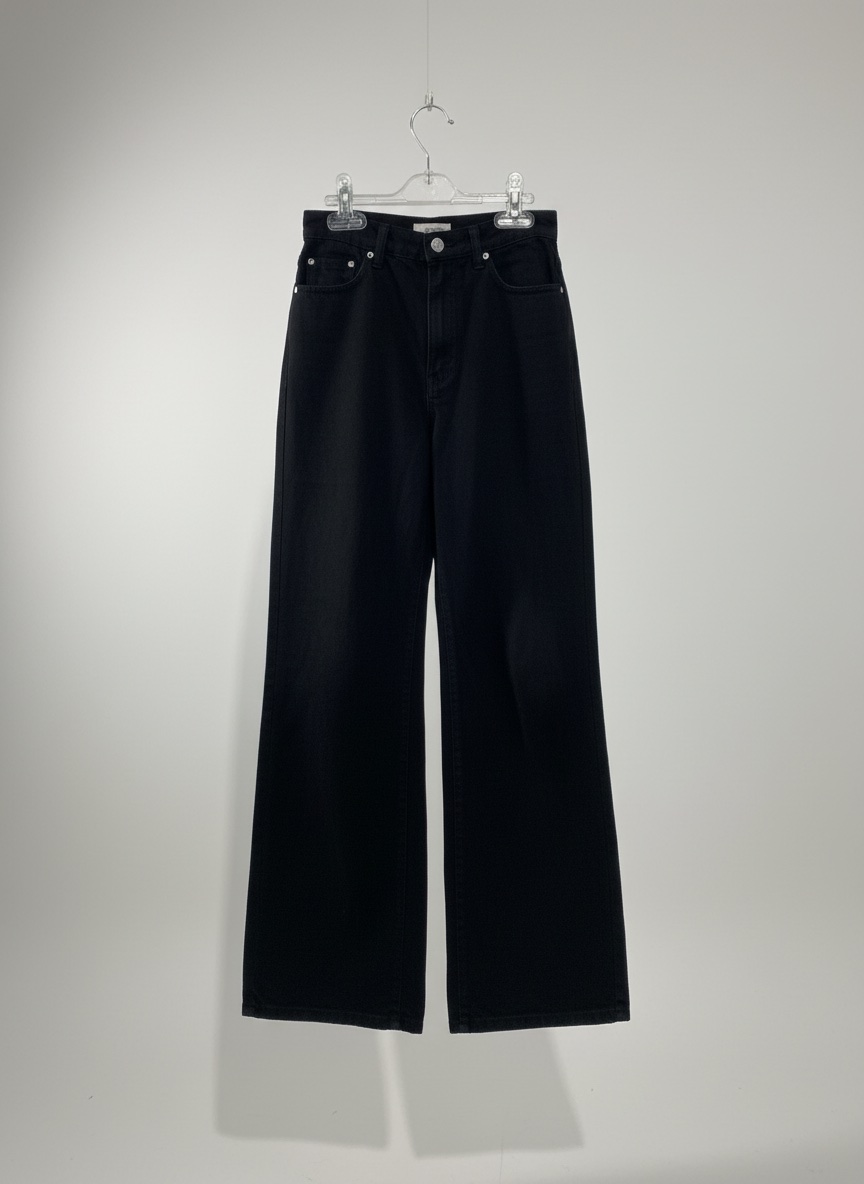 Jean noir wide leg bershka