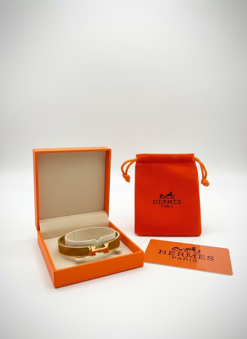 Bracelet Hermes jaune moutarde 