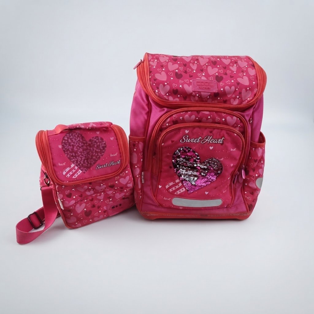 Sac a dos et porte goûter cool school sweet heart ❤️