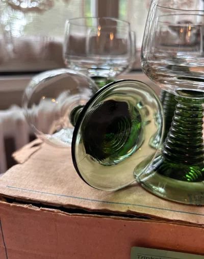 6 verres à vin vert 0,1L allemand Ruwer