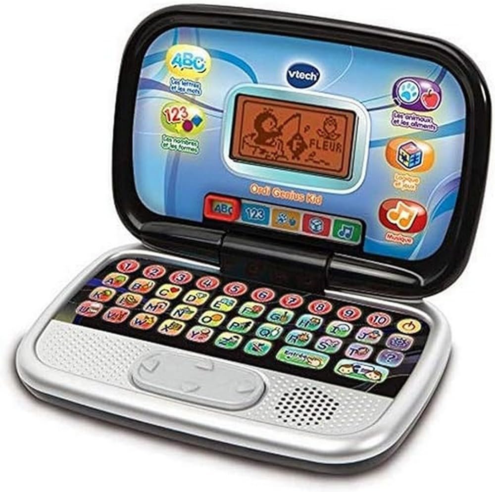 Ordi Genius Kid20 activités pour s’amuser et découvrir les formes, la logique, le vocabulaire, les instruments de musique et plus encore. Ces jeux disposent de différents niveaux de progression : plus l’enfant joue, plus la difficulé augmente.