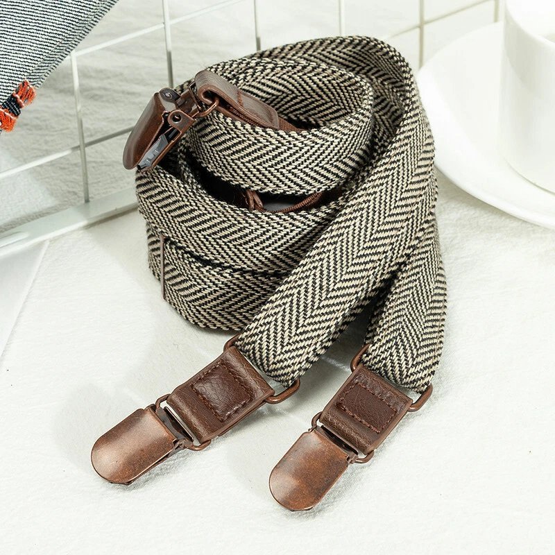  bretelles en Y pour homme, style rétro à chevrons, ajustable