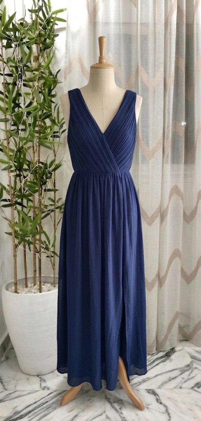 Robe soirée simple bleu