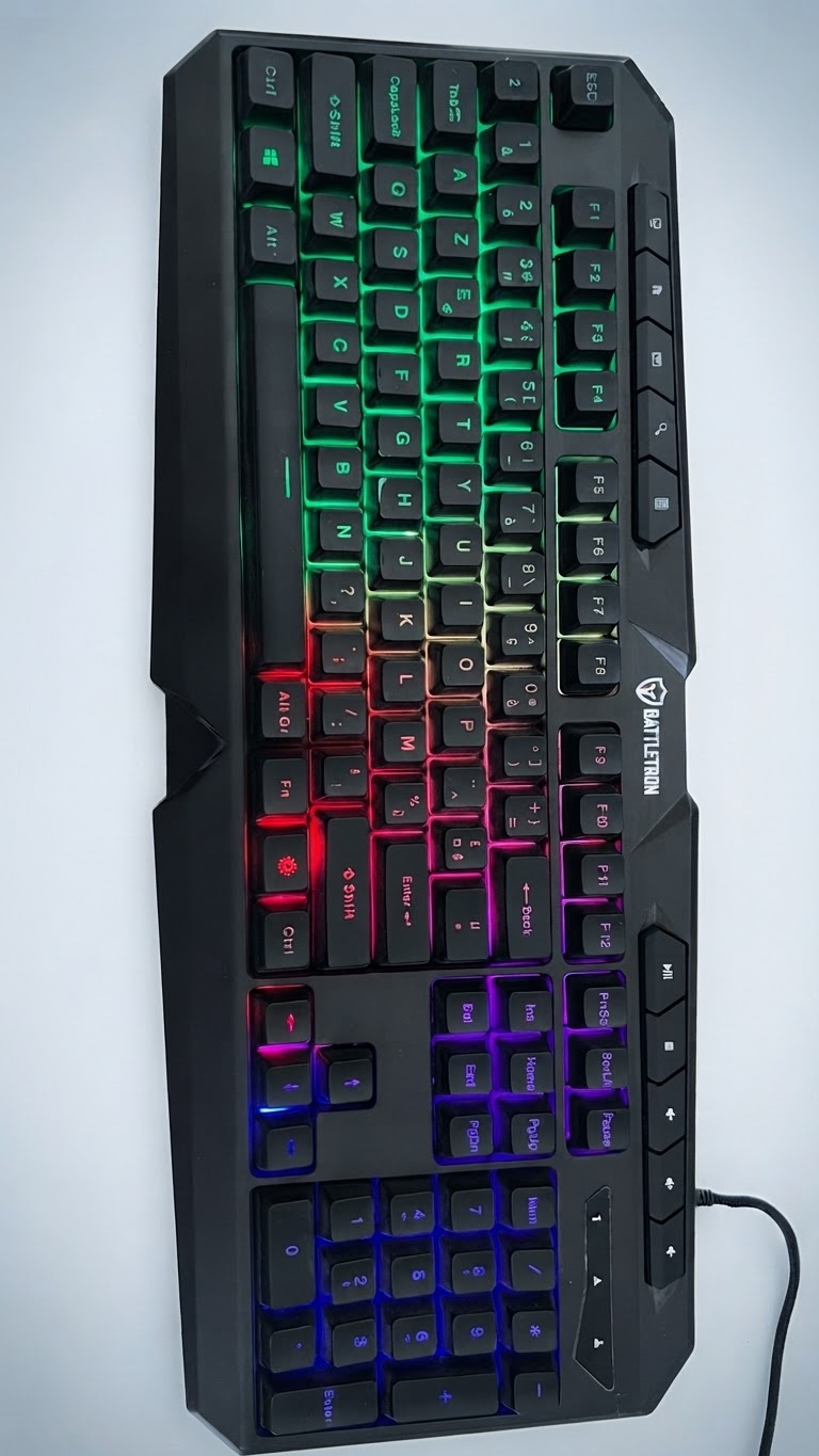 Clavier gaming rétroéclairé avec LED BATTLETRON de 116 touches