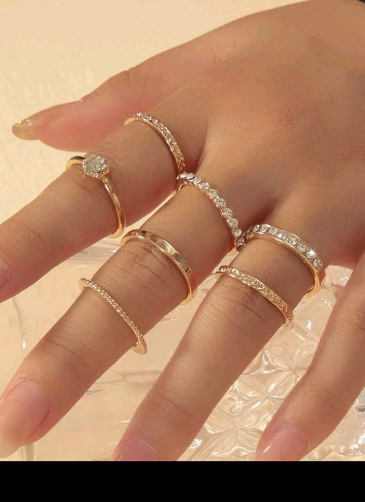 7 bagues Doré 