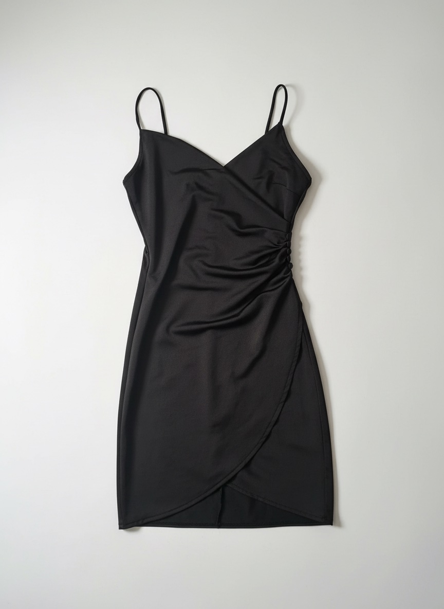 Petite robe noire drapée Pull & Bear Taille S