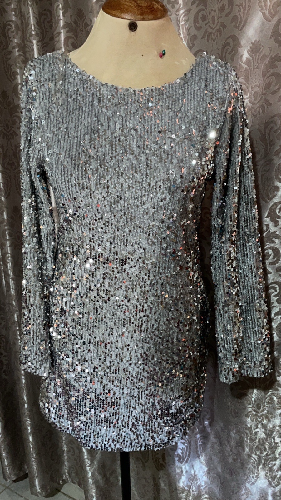 ROBE SOIREE SEXY ARGENT 