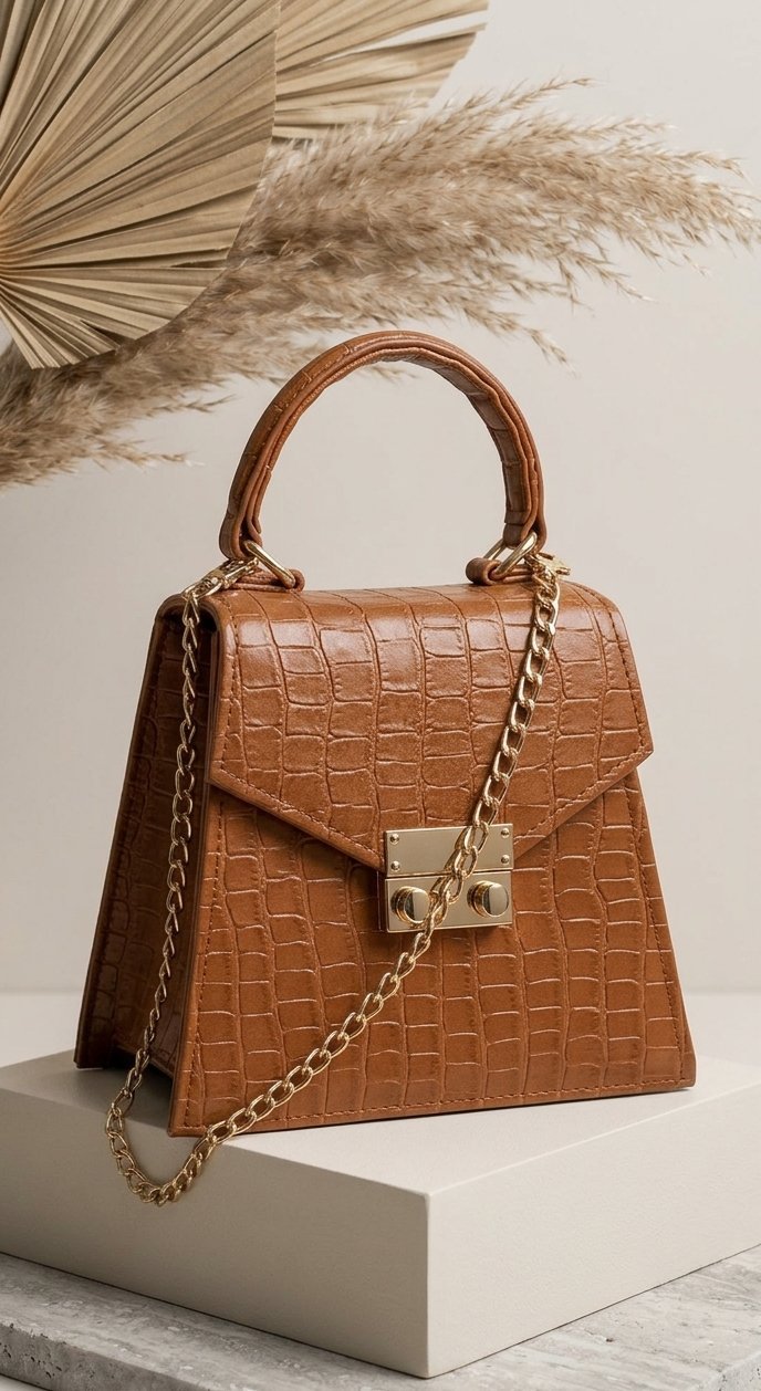 Sac à Main Rosace – Élégance Croco