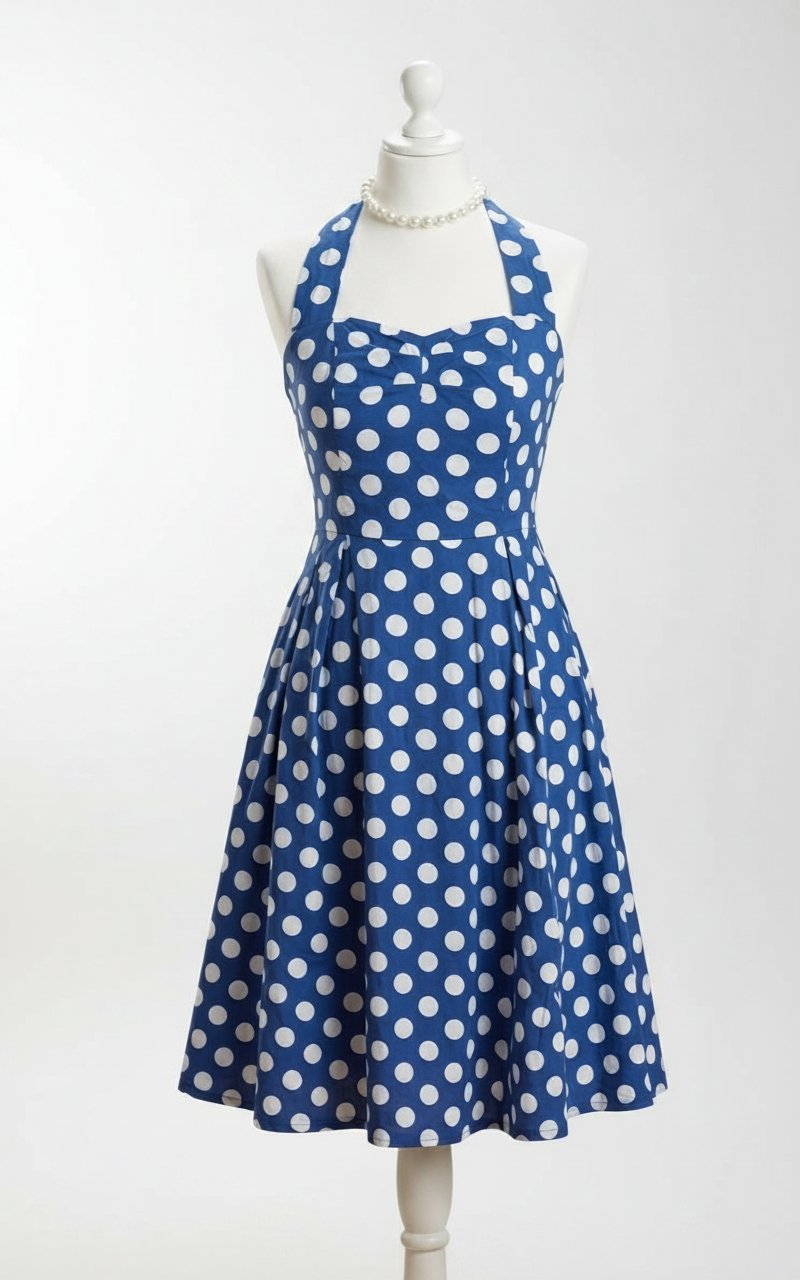 Vintage blue and white dress
