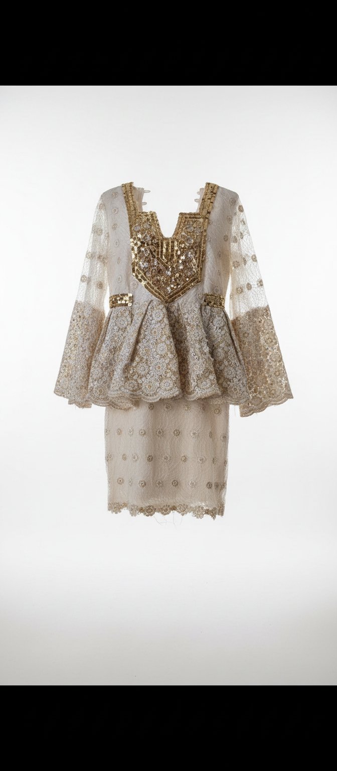 Robe traditionnelle blanc bel doré 