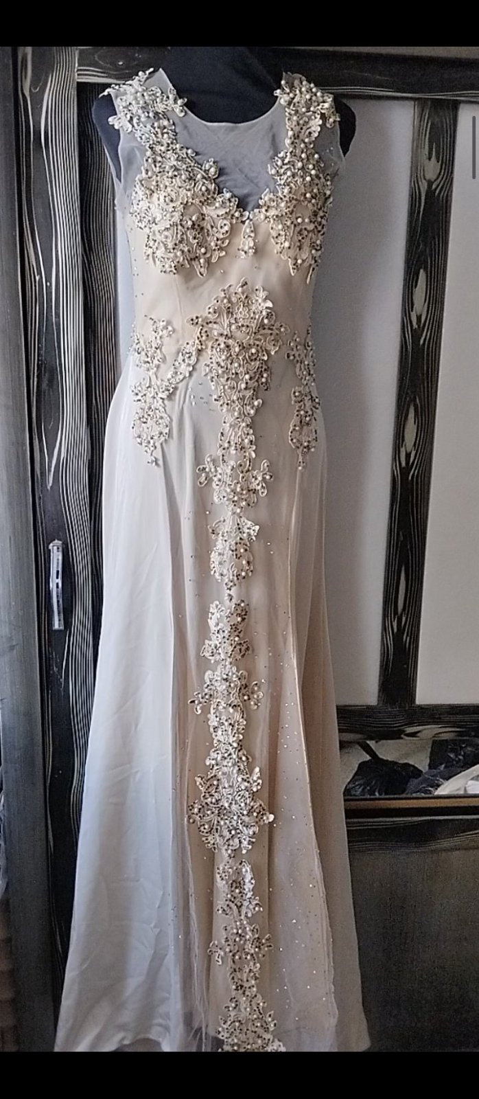 Robe soirée beige