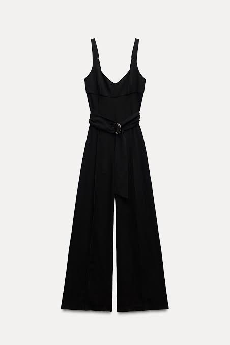 Combinaison pantalon à jambes larges avec ceinture