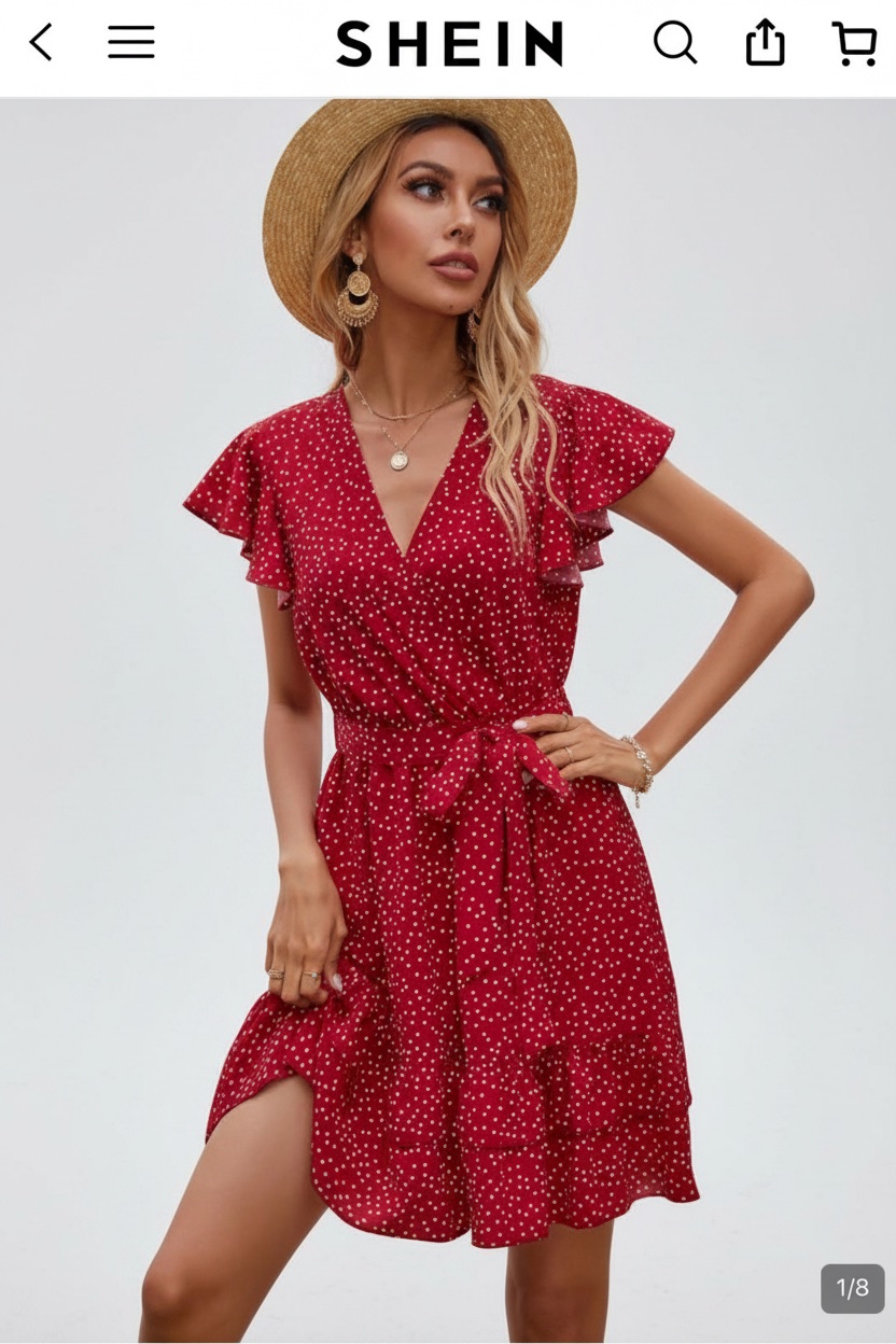 Robe rouge a pois