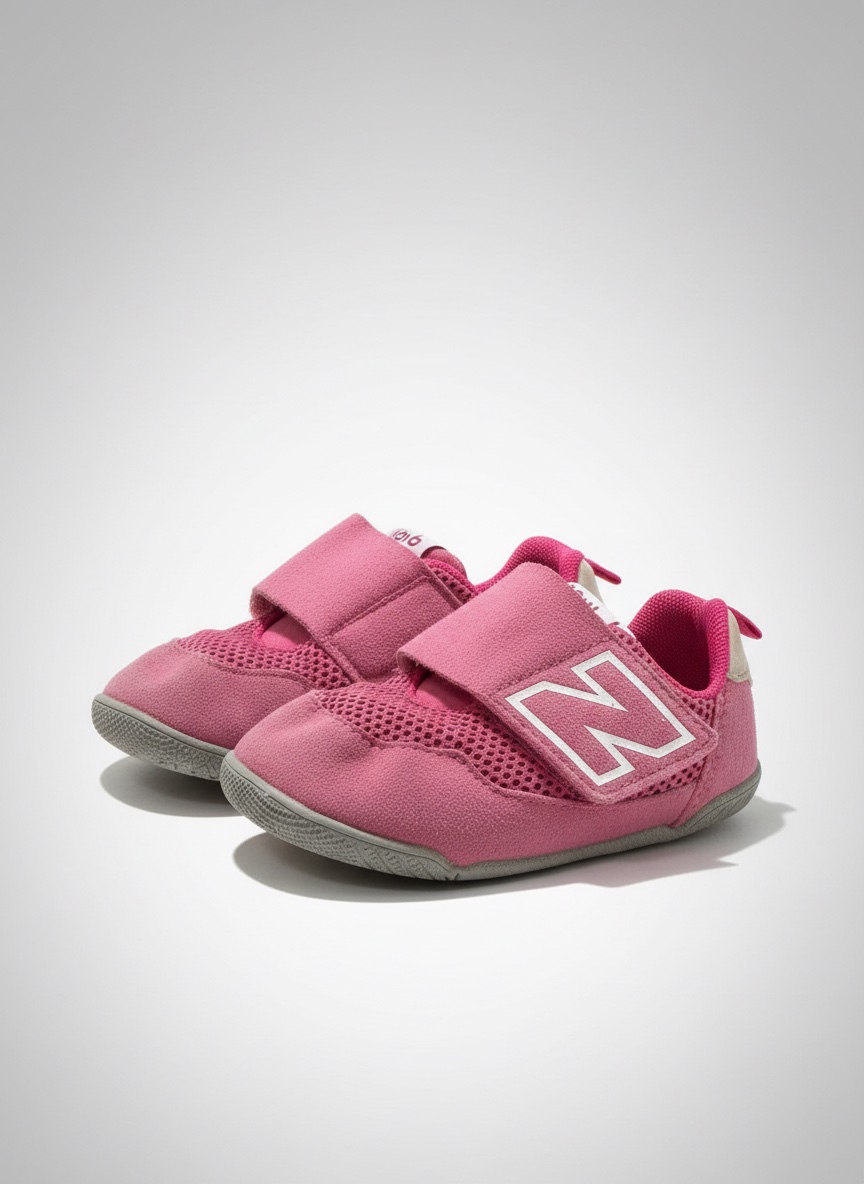 Baskets New Balance bébé/fille roses à scratch 👟💕