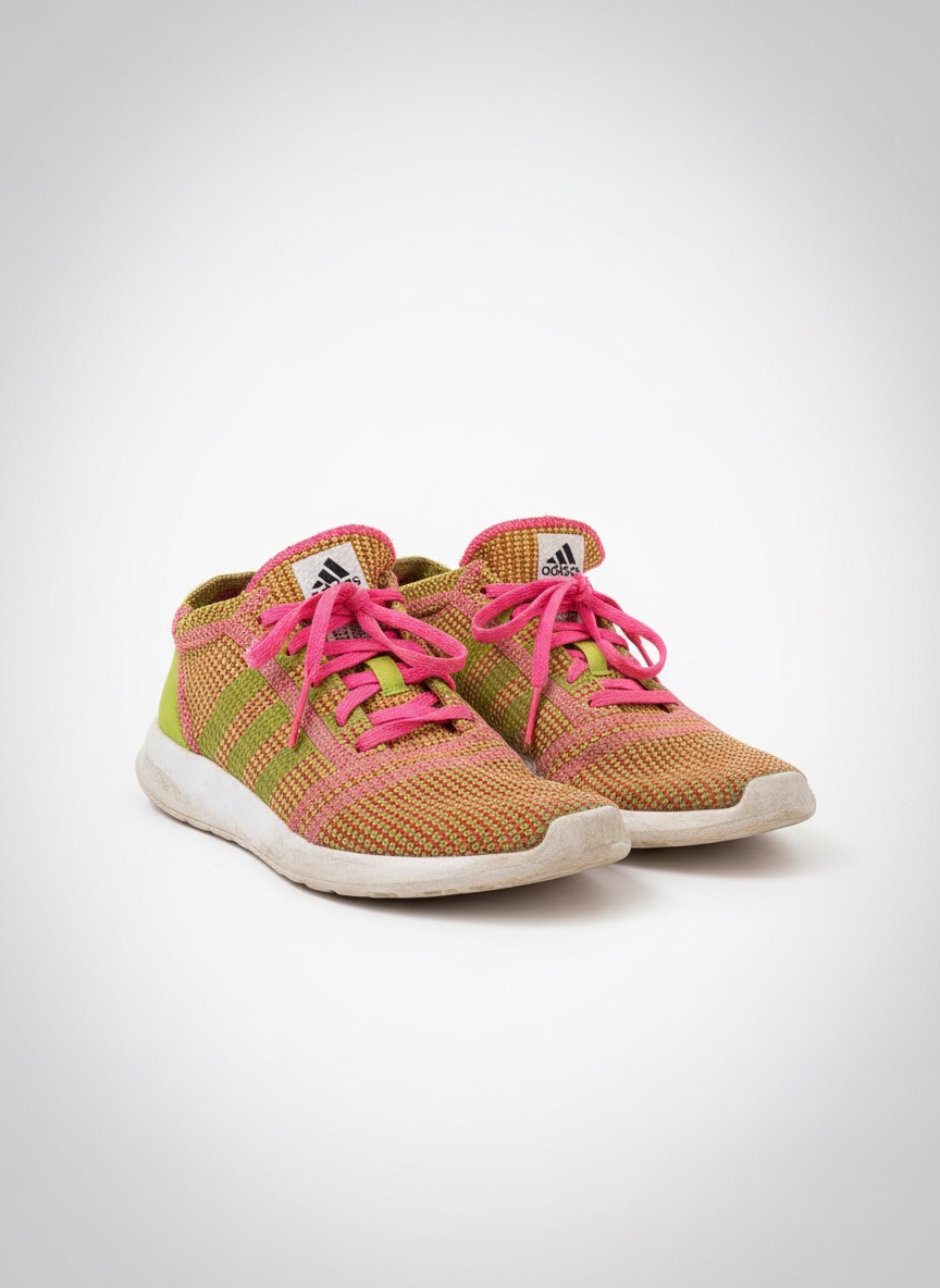 Baskets adidas en maille rose & jaune