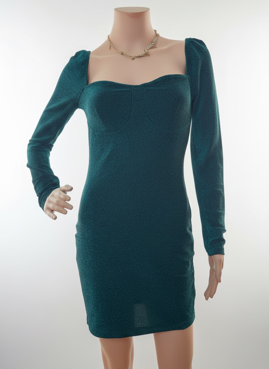 Robe mini vert émeraude pailletée