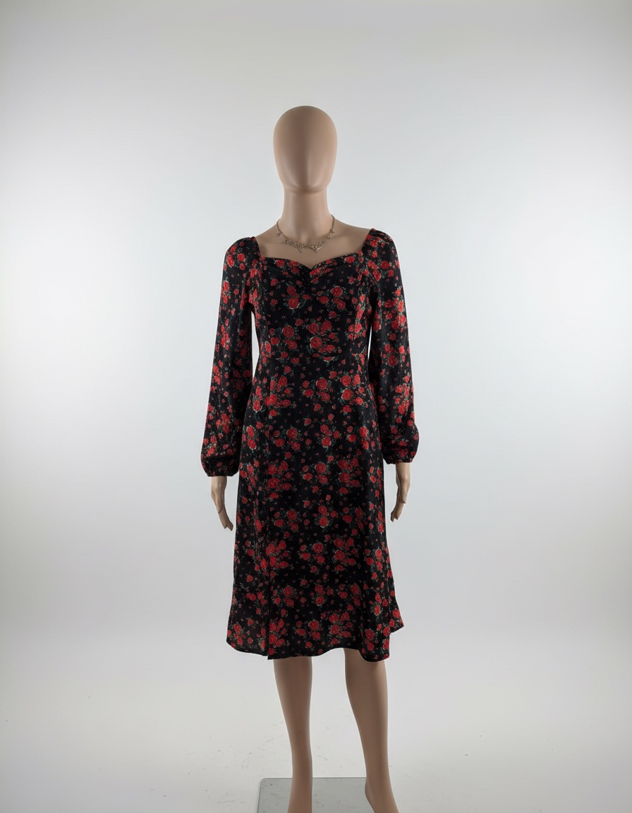 Robe fleurie noire