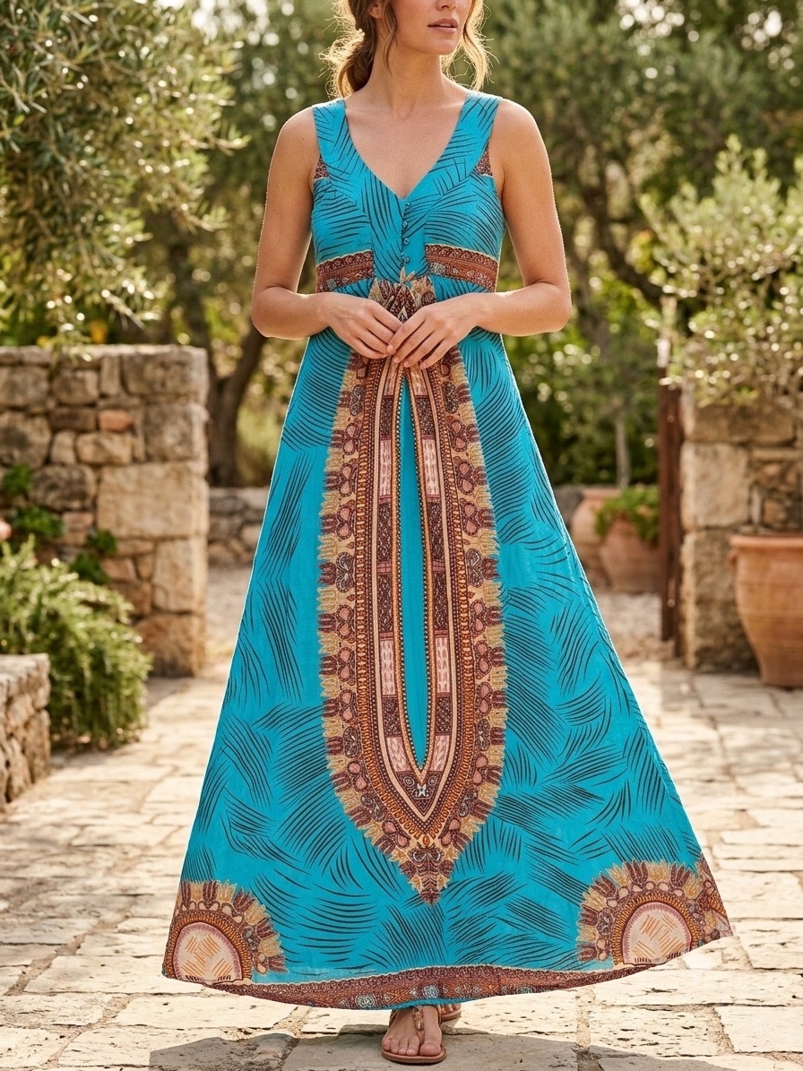 Robe maxi bleu