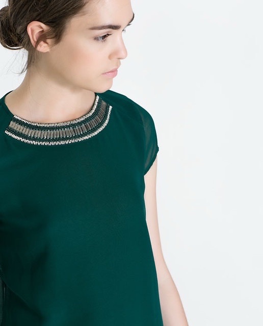 Chemisier vert Zara