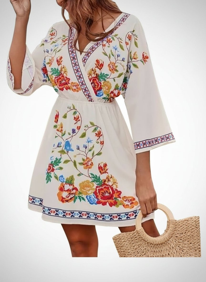 💫Magnifique Robe bohème d'été de style mexicain . Style Boho-chic.