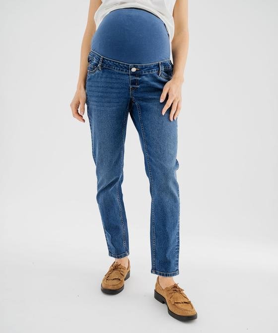Jeans de grossesse bleu avec bandeau élastique