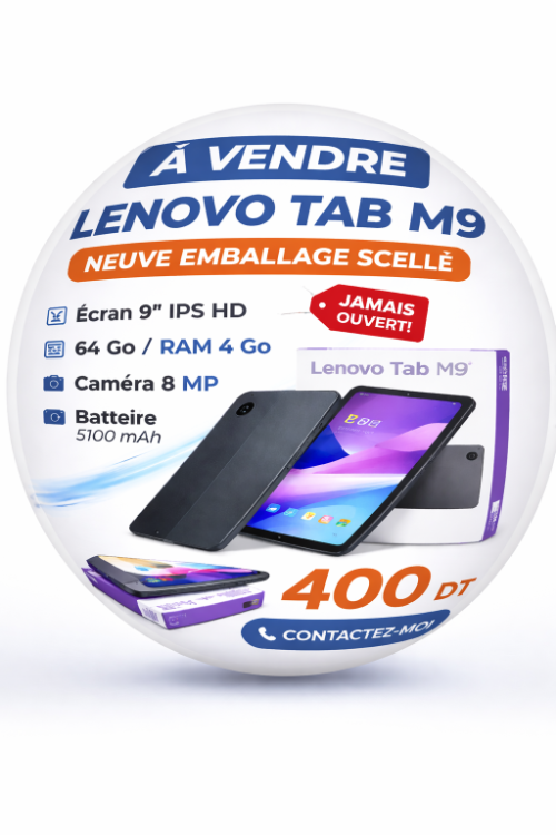 À vendre – Lenovo Tab M9 neuve (emballage d’origine)