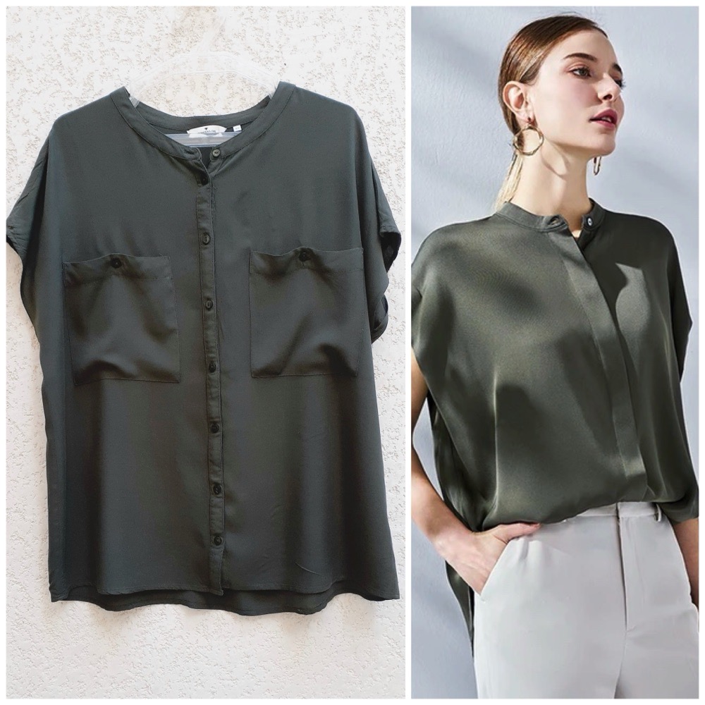 Chemise verte en coton taille 40/L presque neuve 