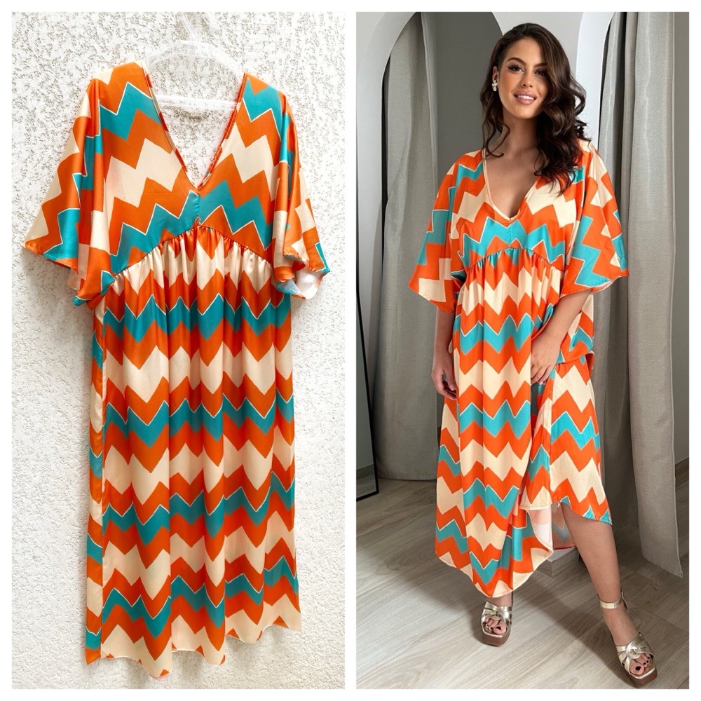  robe fluide tissu un peu satiné convient à un 46/XXL et 48/XXXL neuve jamais portée