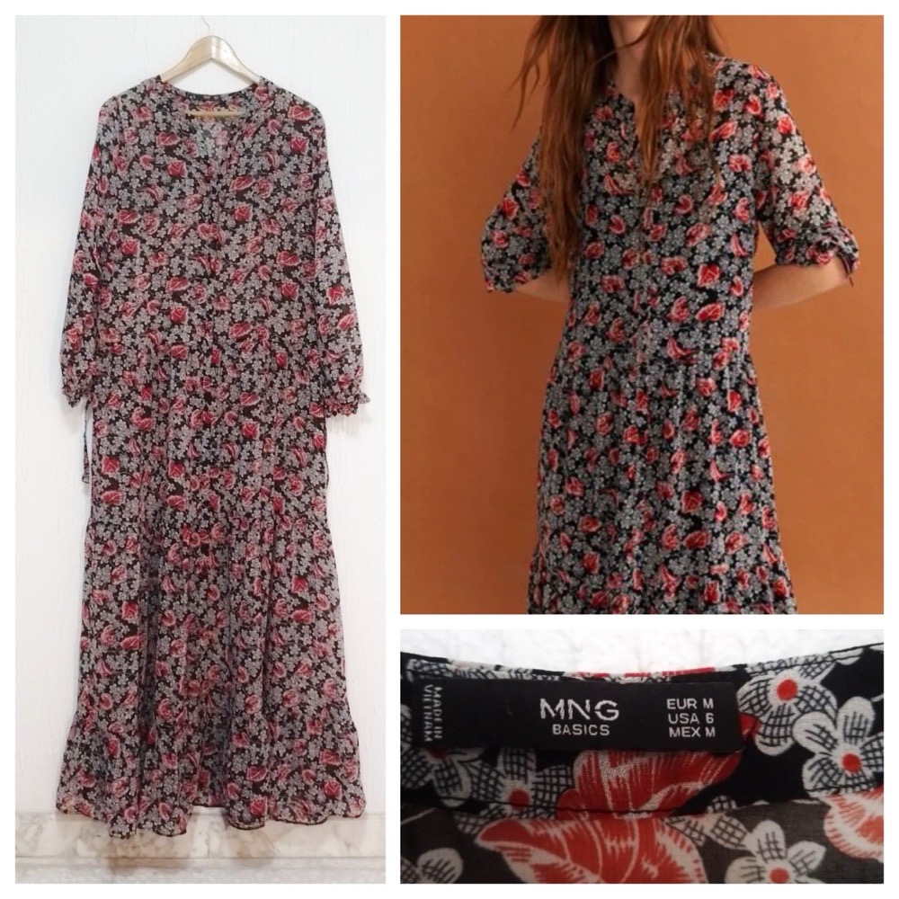 robe maxi MANGO à motifs floraux taille 38/M en excellent état