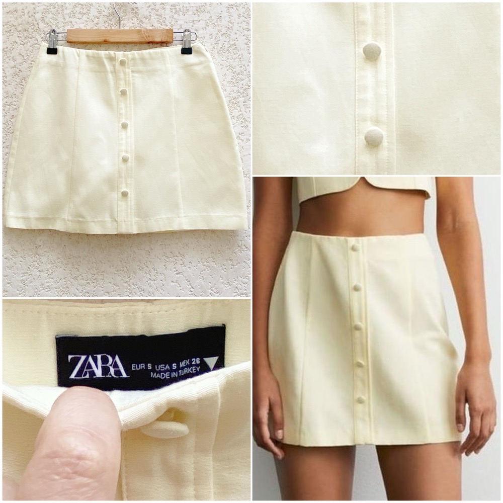 Jupe à boutons jaune poussin ZARA taille S/36 jamais portée en parfait état