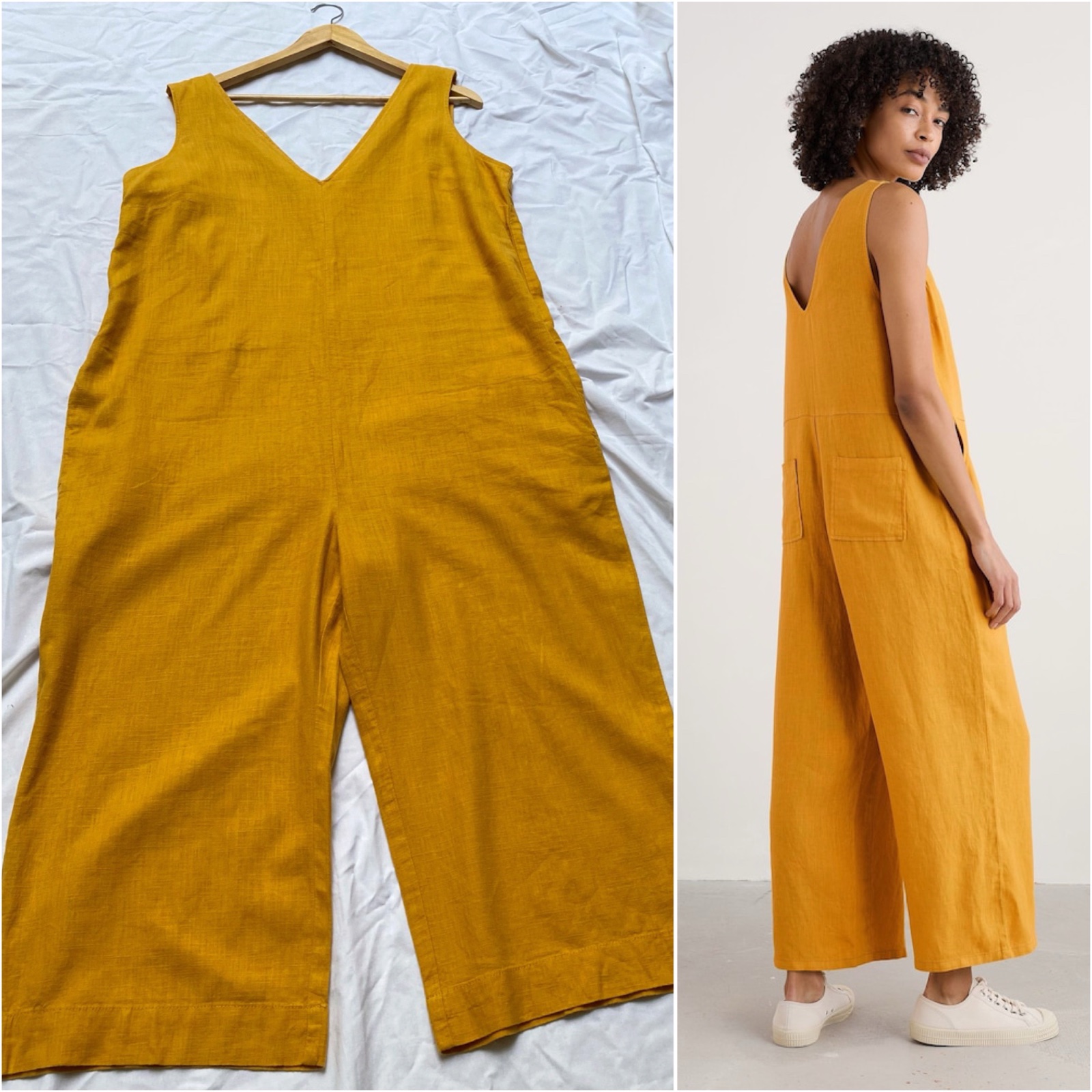 Combinaison en 55% lin jaune moutarde taille 46/3XL en excellent état