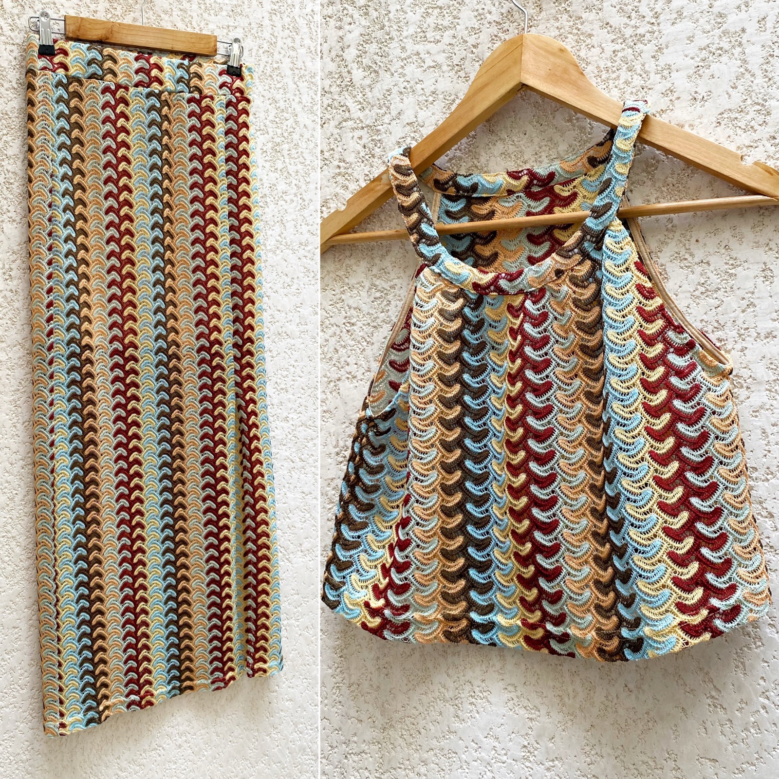 Set en crochet multicolores taille 38/M en parfait état
