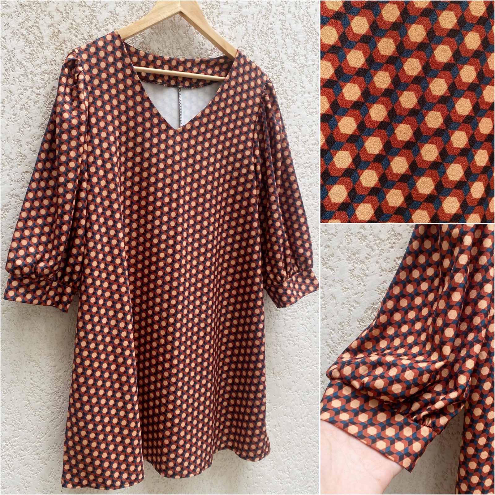 Robe à motifs retro taille L/40 en parfait état