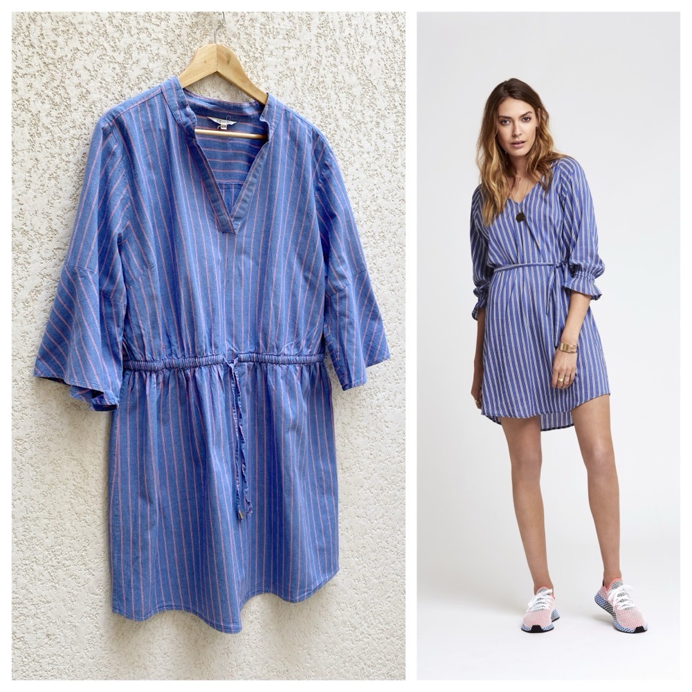 Robe bleue à rayures taille XXL/46 en parfait état
