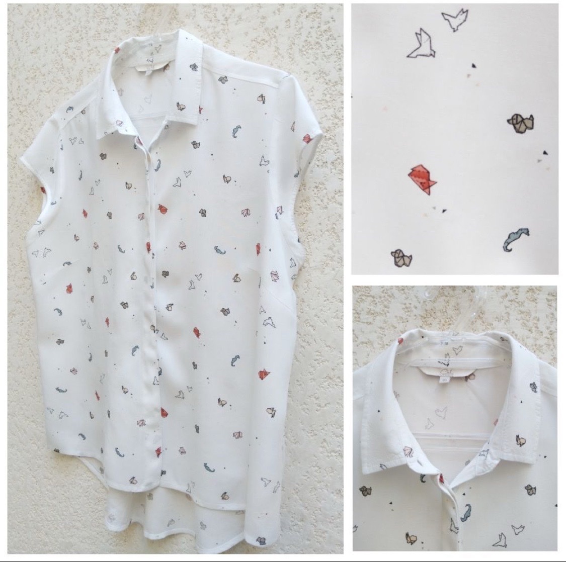 Chemise à motifs origami taille 40/L en parfait état