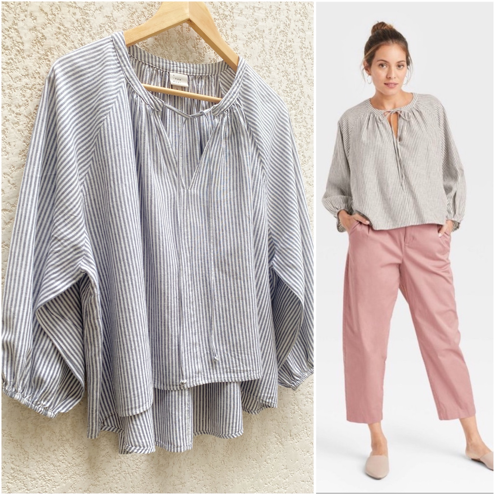 Blouse à rayures en lin et coton taille XL en excellent état