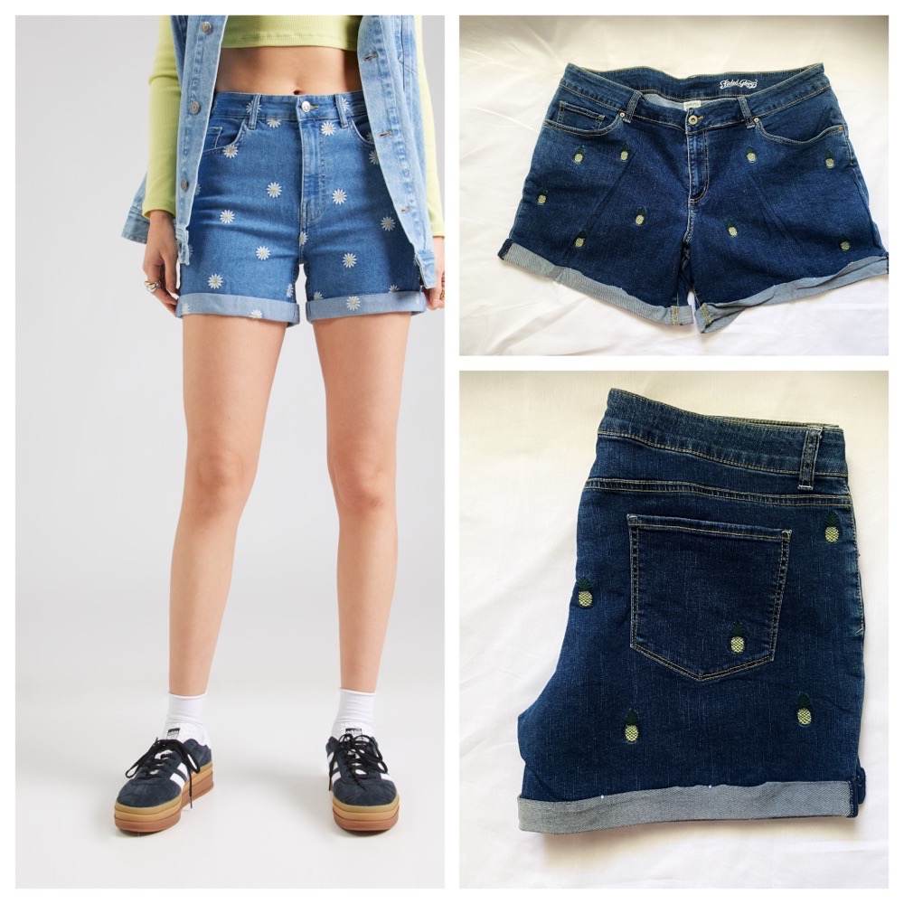 Short denim à motifs ananas taille 46/3XL en excellent état