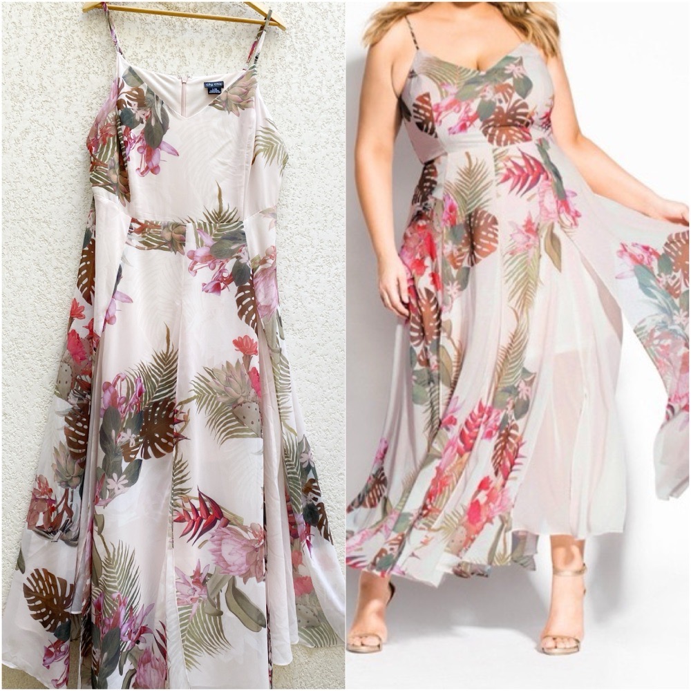 Robe maxi à motifs fleuris taille 50/5XL en parfait état