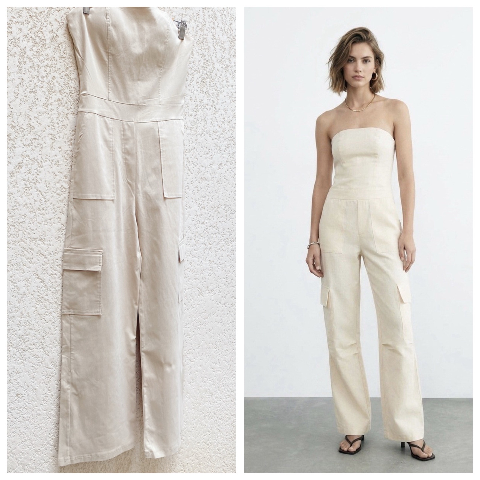 Combinaison cargo beige avec une coupe bandeau taille M/38 comme neuve