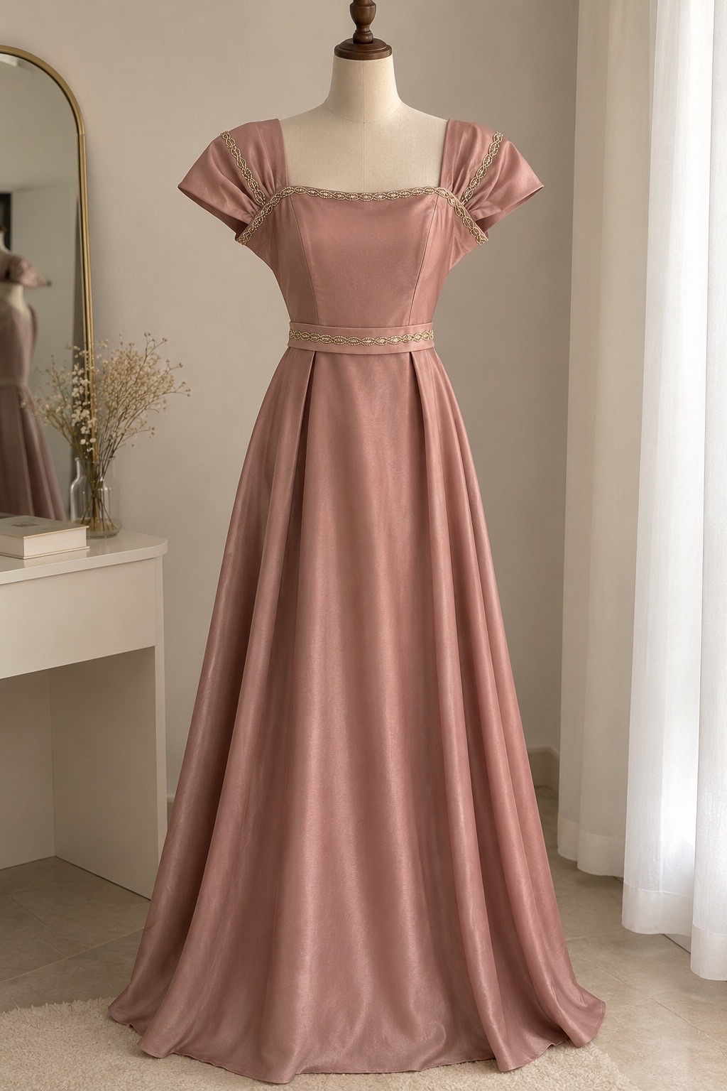 Robe soirée tissu satin 