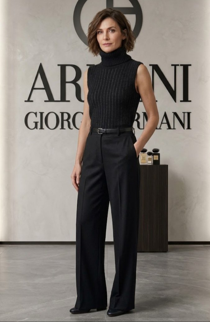 Pull sans manches col roulé ARMANI Collezioni – 100 % laine mérinos