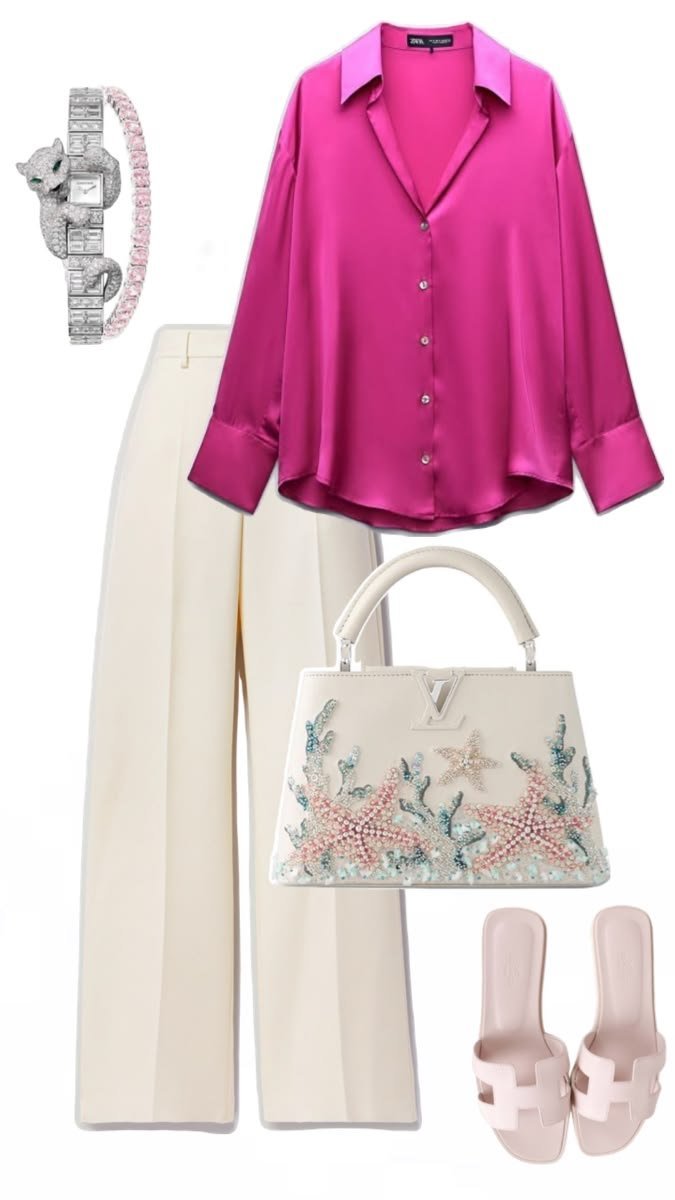 Zara satin pink blouse 