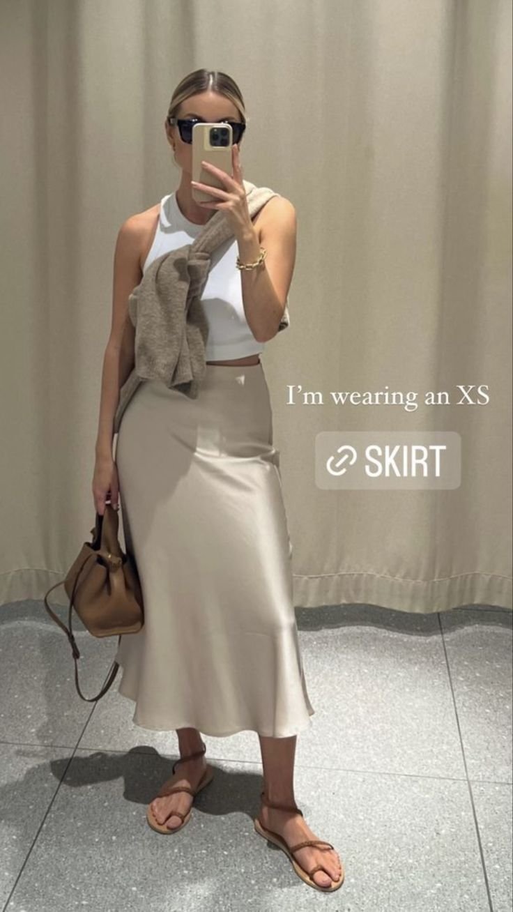 ZARA SATIN SKIRT