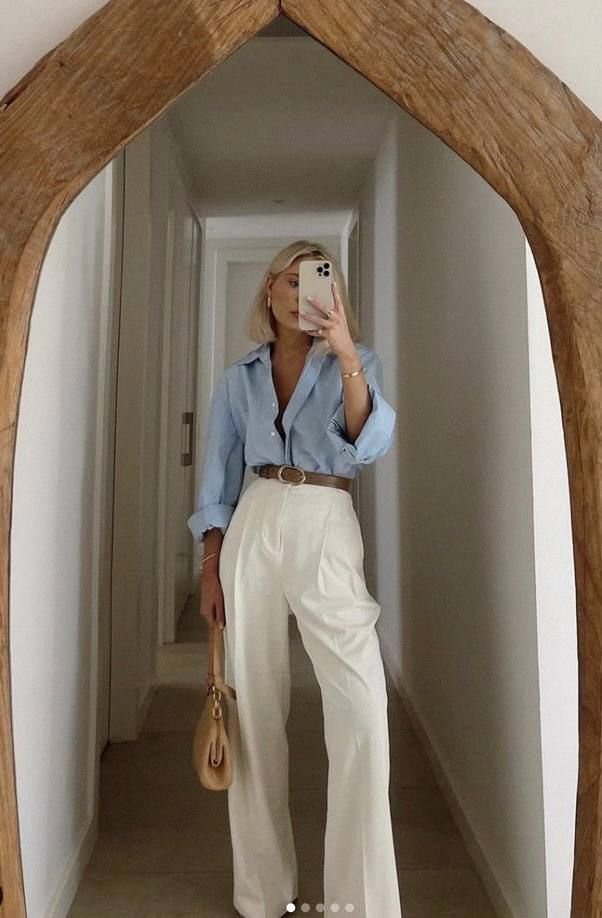 Pantalon Large En Lin 